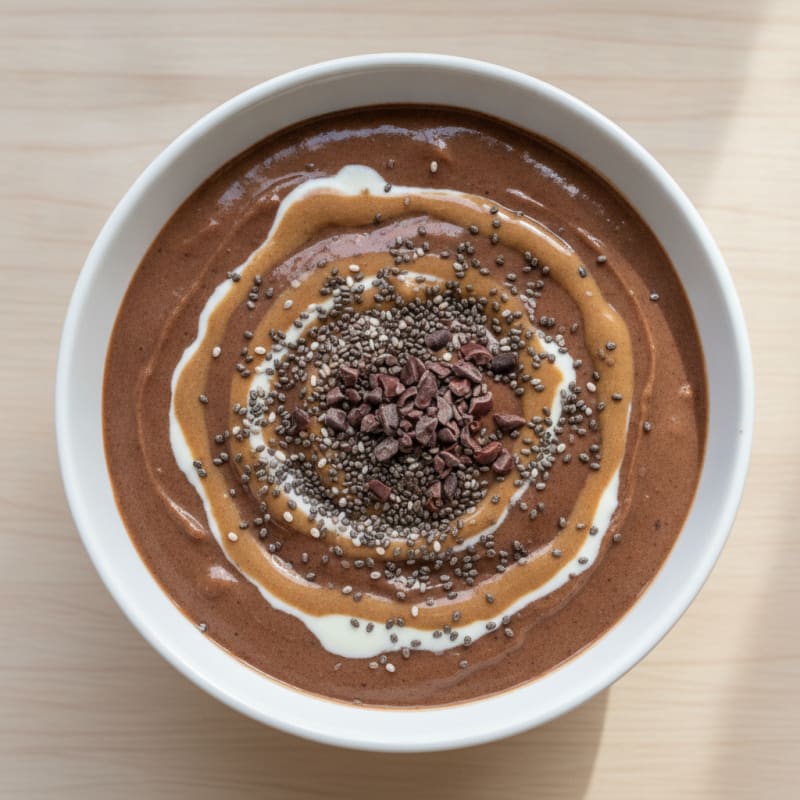Chocolate Protein Smoothie Bowl with Chia Seeds