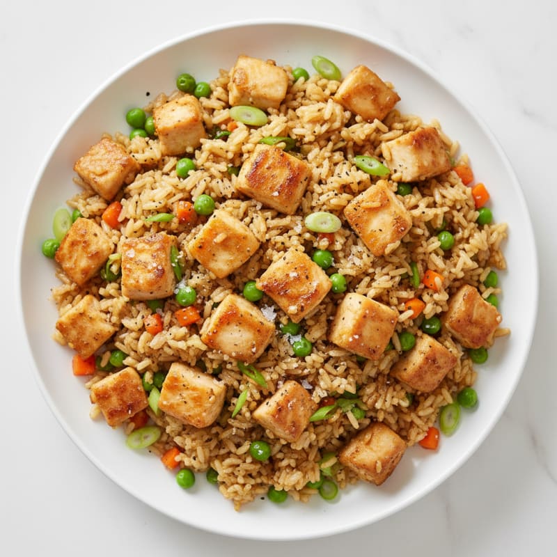 Golden Pan-Seared Chicken Fried Rice
