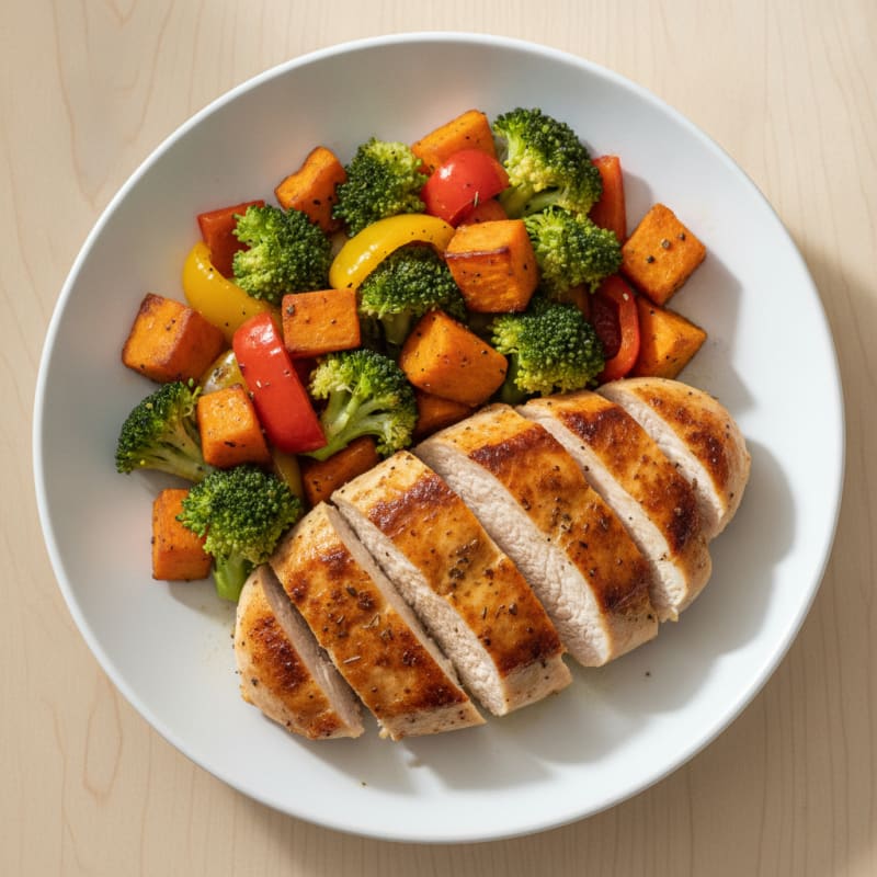 Pan-Seared Chicken with Savory Stovetop-Roasted Vegetables