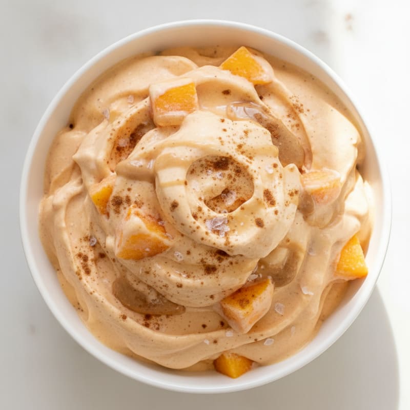 Frozen Peach Swirl Ice Cream