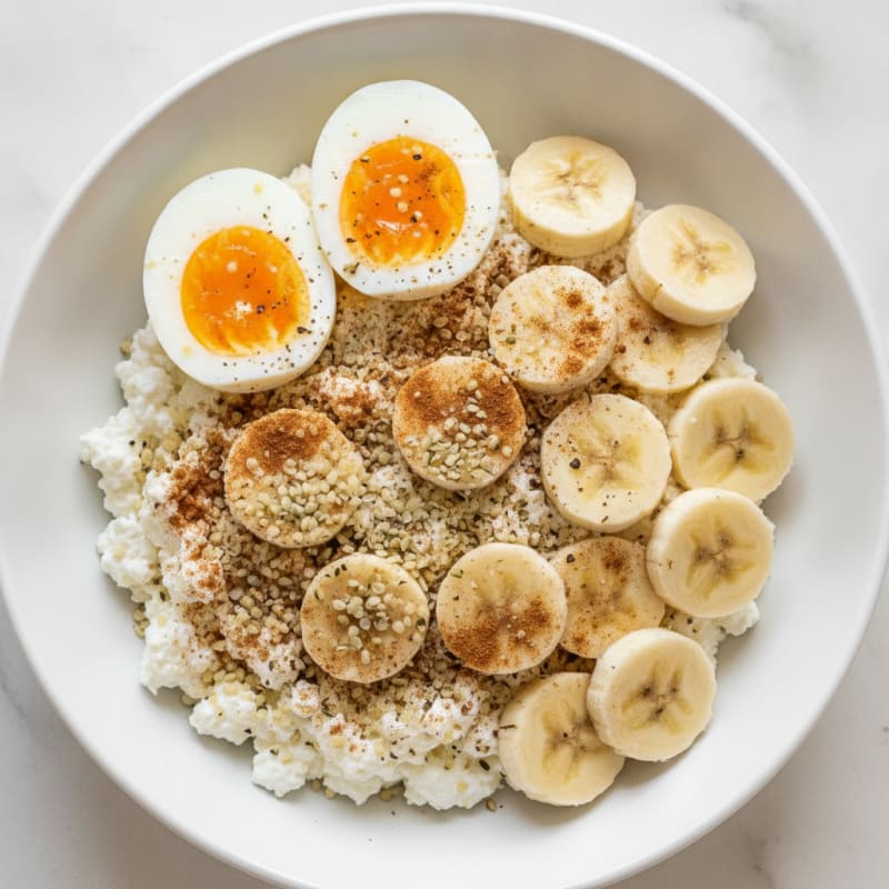 Protein-Packed Banana & Egg Cottage Cheese Bowl