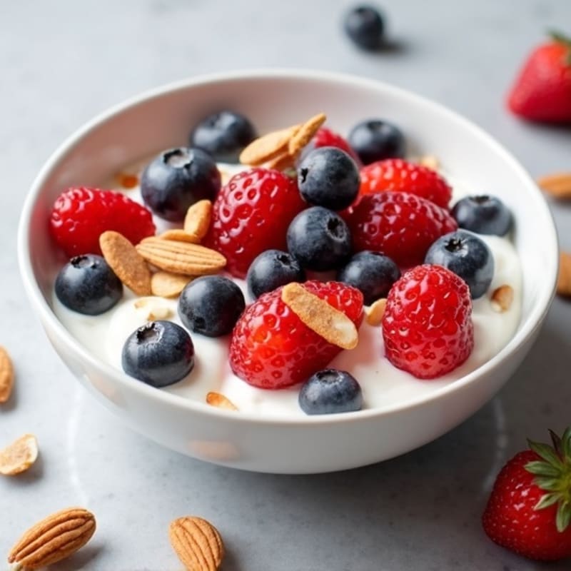 Creamy High-Protein Greek Yogurt with Berries and Toasted Nuts