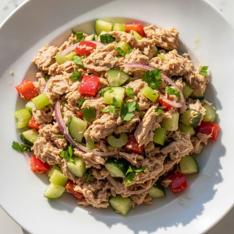 Tuna Salad with Crunchy Vegetables and Lemon Vinaigrette