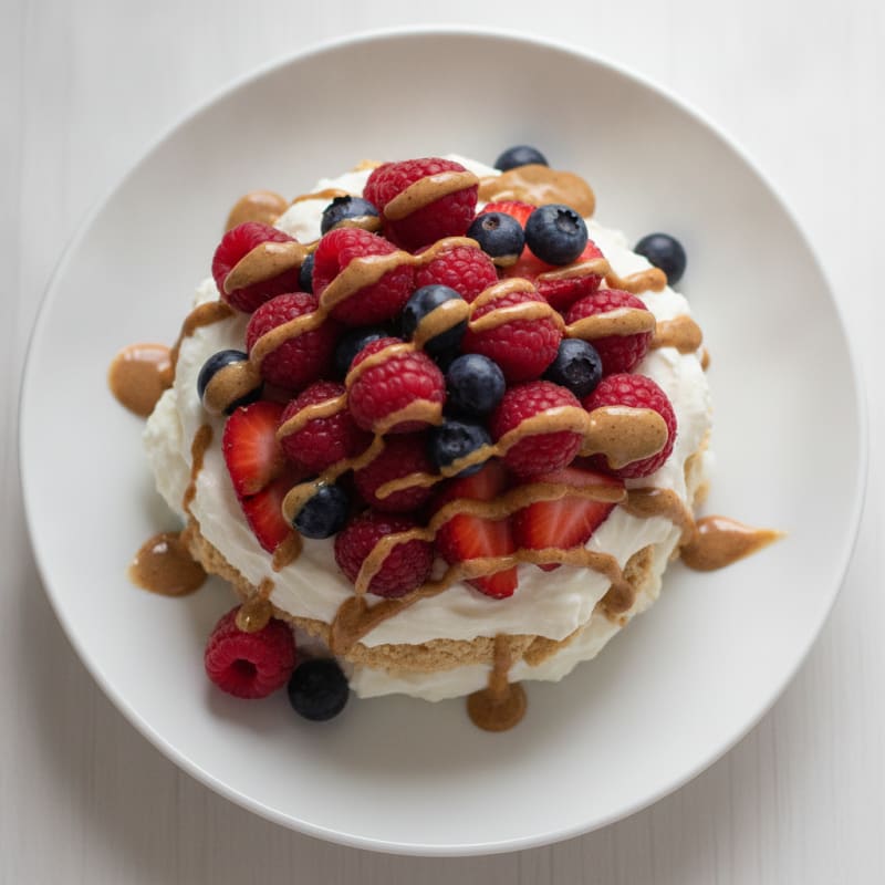 Greek Yogurt Protein Parfait with Mixed Berries and Almond Butter