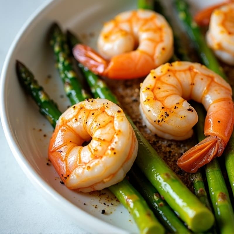 Sheet Pan Lemon Garlic Shrimp with Roasted Asparagus