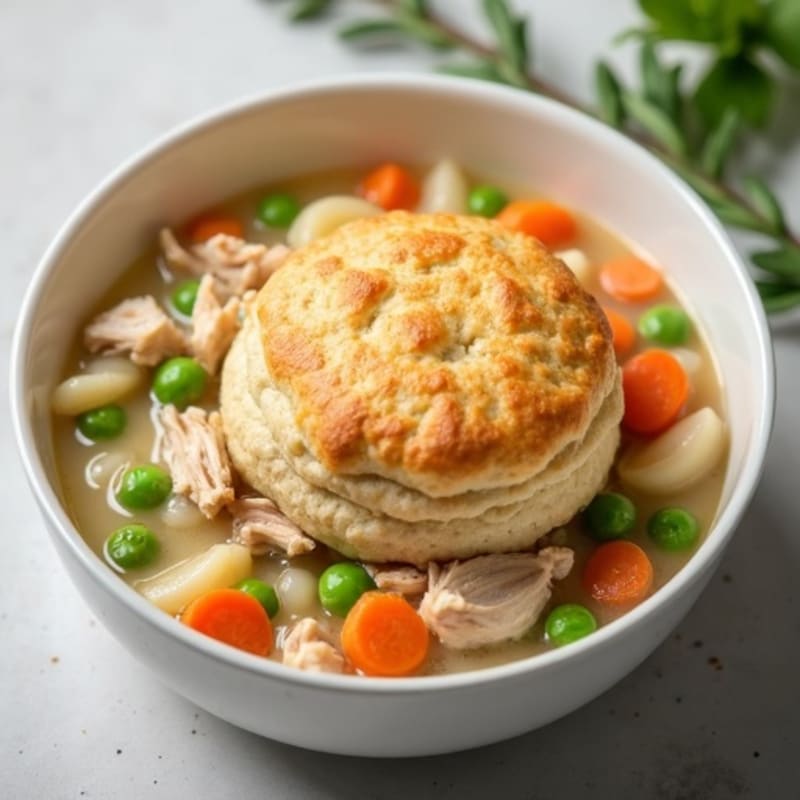 Hearty Chicken Pot Pie with Fluffy Biscuit Topping