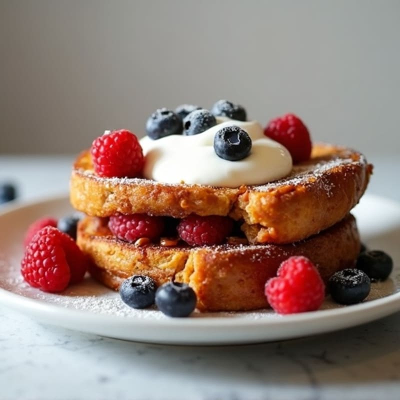 Crispy Baked Peanut Butter and Berry Stuffed French Toast