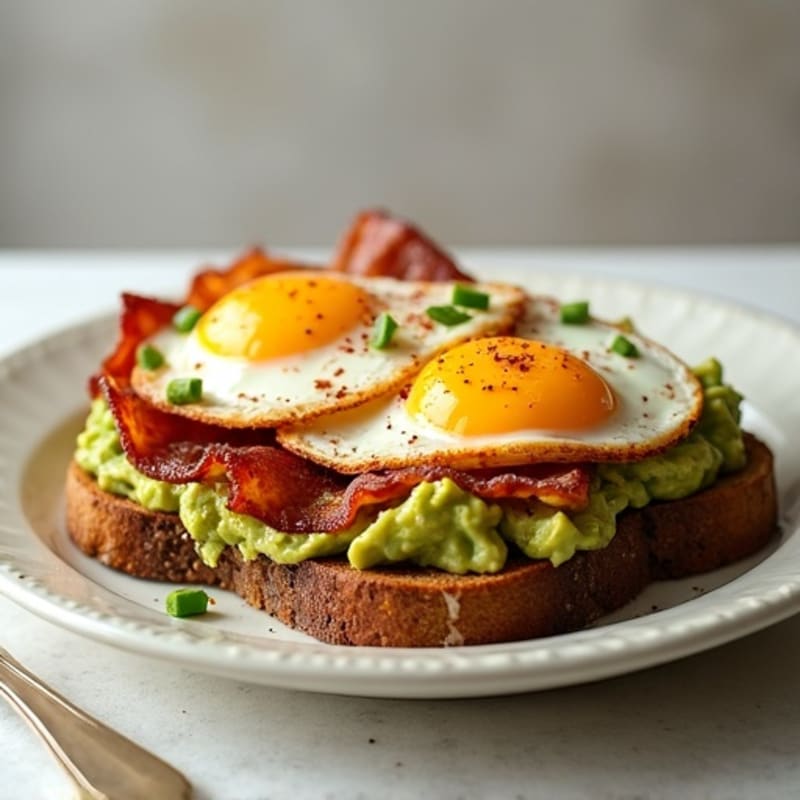 Spiced Creamy Avocado Toast with Firm Fried Eggs