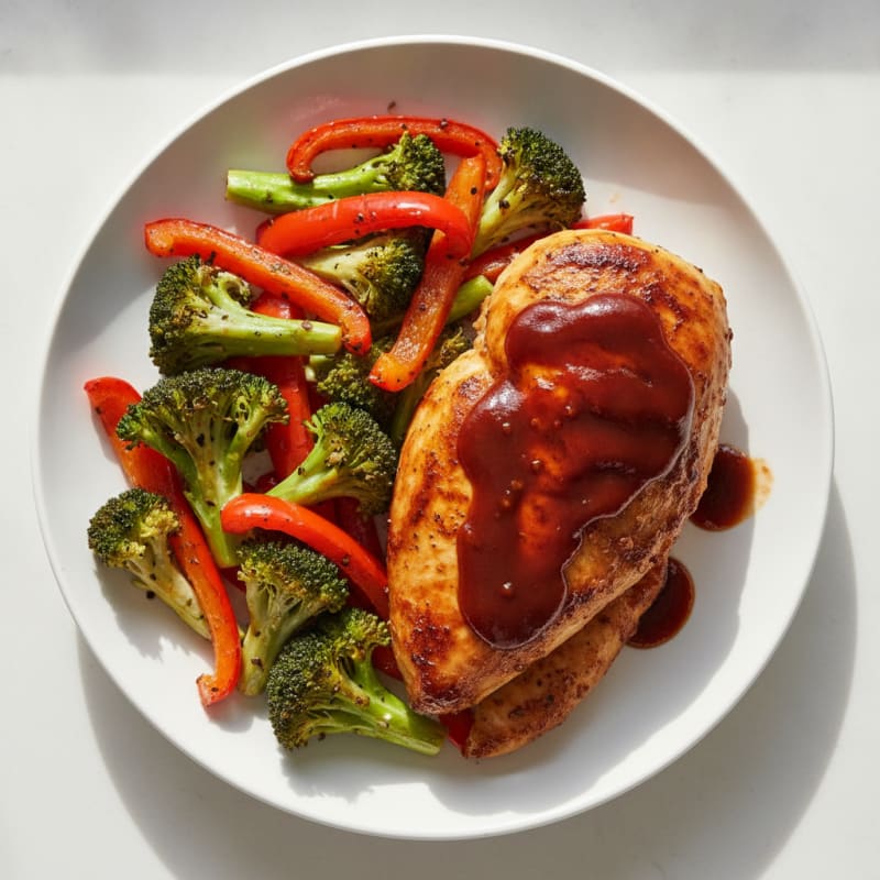 Barbecue Glazed Chicken with Roasted Vegetables