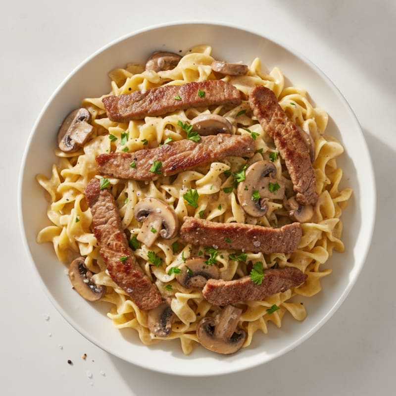 Classic Beef Stroganoff with Egg Noodles
