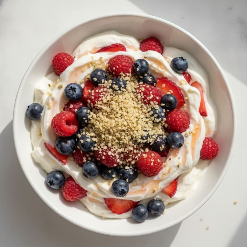 Greek Yogurt Protein Parfait with Mixed Berries