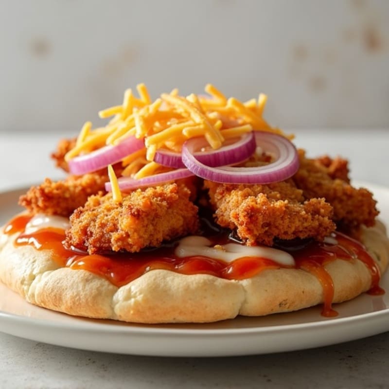 Crispy BBQ Ranch Chicken Flatbread