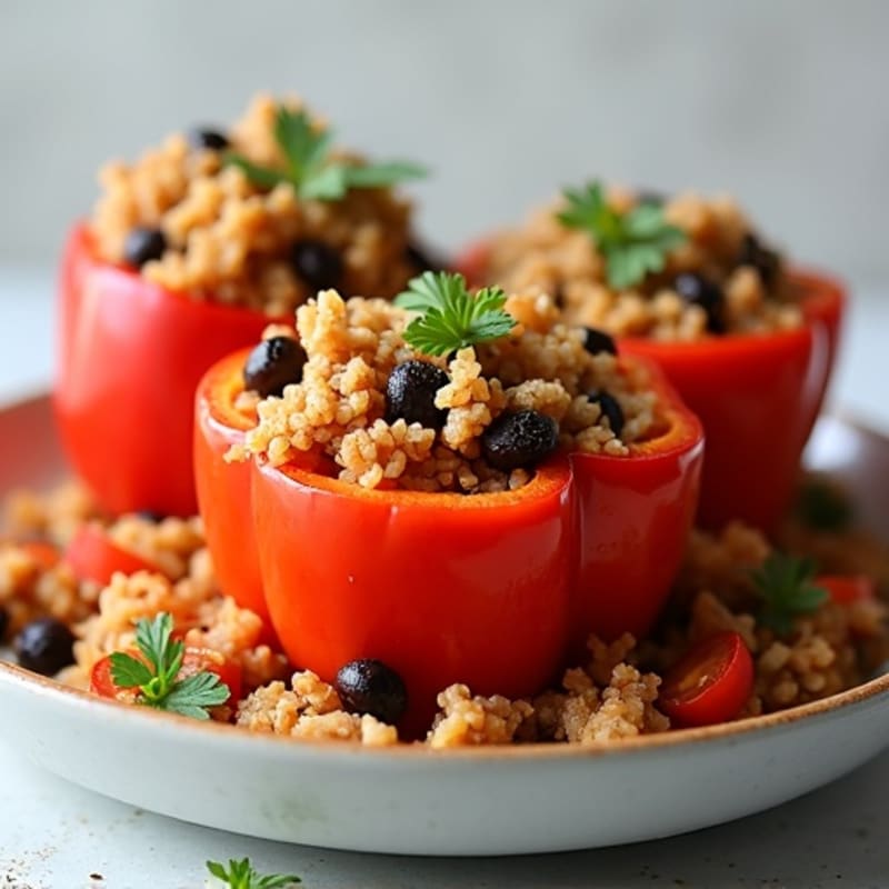 Baked Lean Ground Turkey Stuffed Bell Peppers