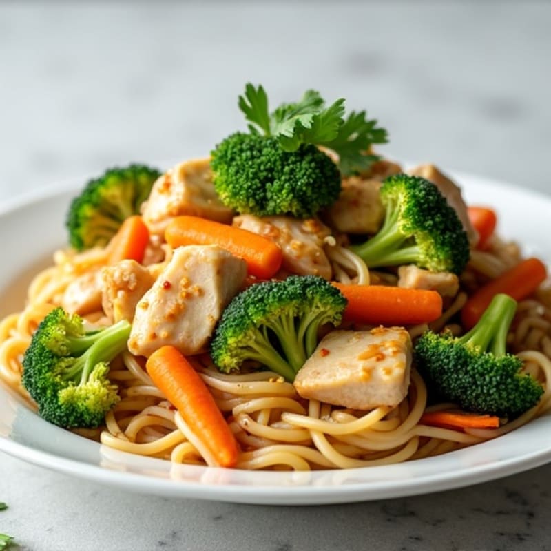 Chicken and Broccoli Rice Noodle Stir-Fry