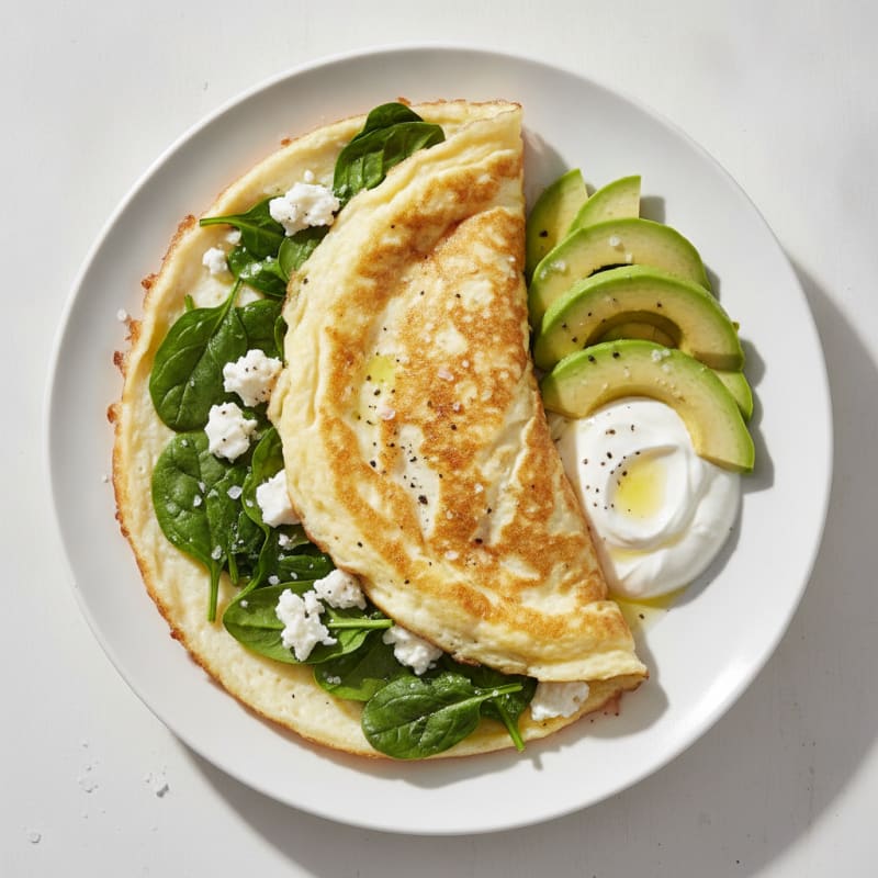 Fluffy Egg White and Spinach Omelet