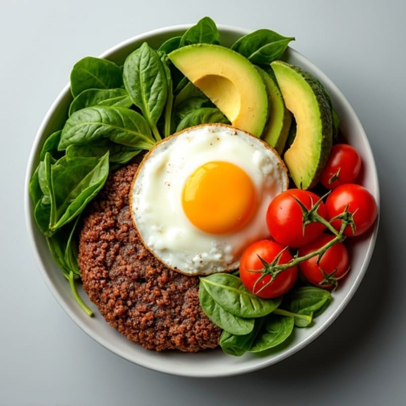 Savory Ground Beef Burger Bowl with Fresh Veggies