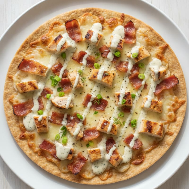 Ranch Chicken and Bacon Pizza