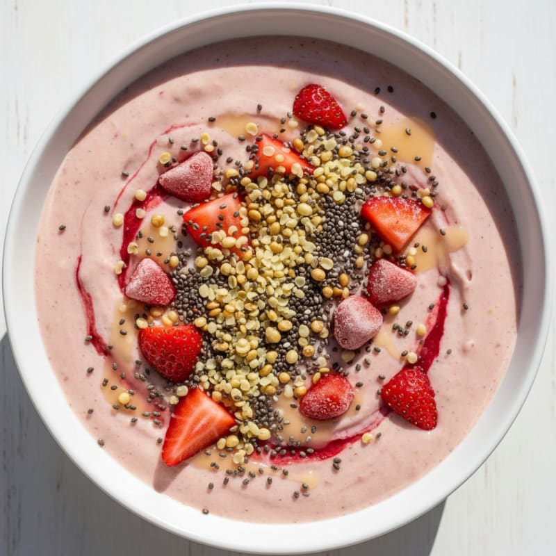Creamy Strawberry Protein Smoothie Bowl