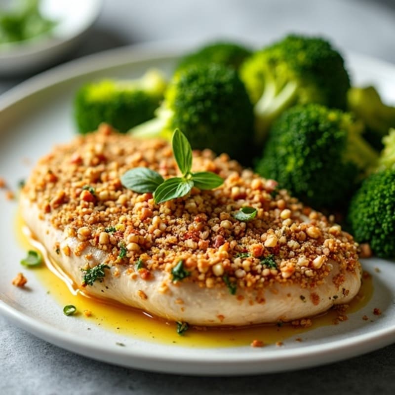 Herb-Crusted Chicken with Roasted Broccoli