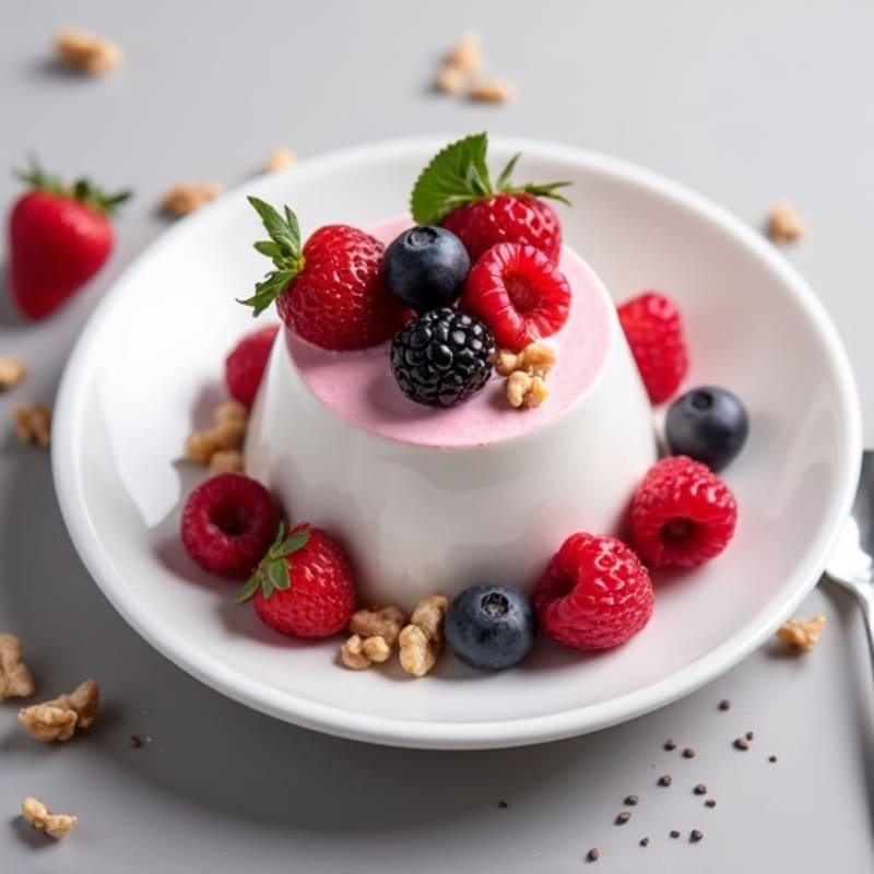 Silky Greek Yogurt Protein Mousse with Mixed Berries