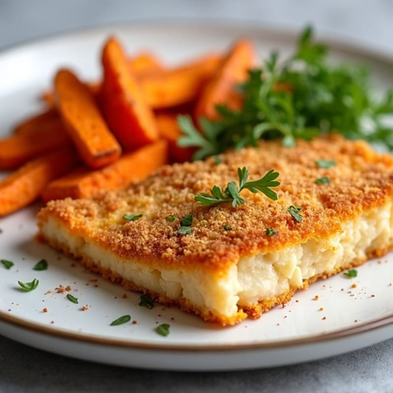 Crispy Baked Cod with Roasted Sweet Potato Fries