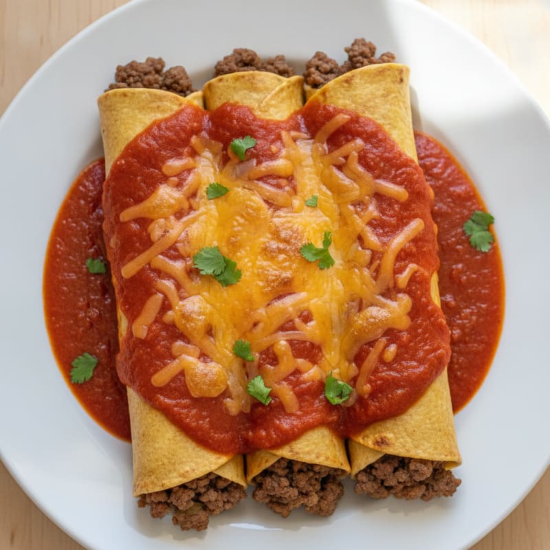 Classic Beef Enchiladas with Red Sauce