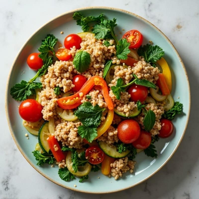 Lean Ground Turkey and Veggie Skillet with Fresh Herbs