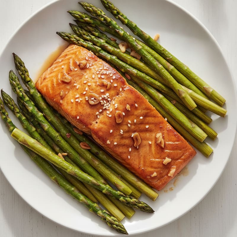 Teriyaki Glazed Salmon with Roasted Asparagus