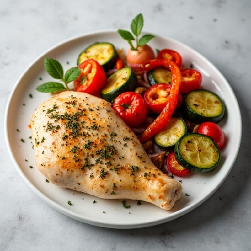 Herb-Roasted Chicken with Crispy Roasted Vegetables