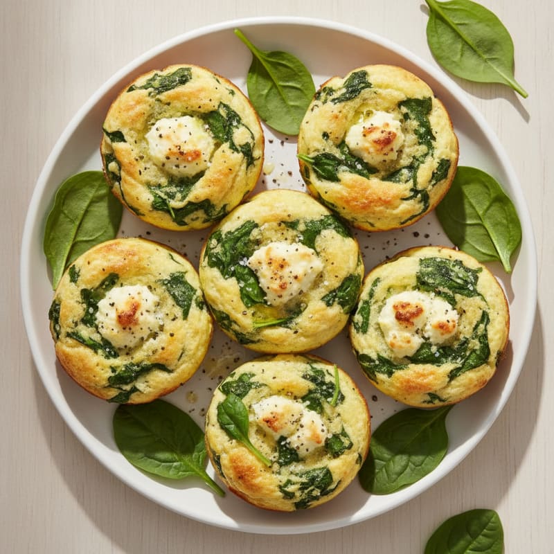 Baked Egg White and Spinach Muffins