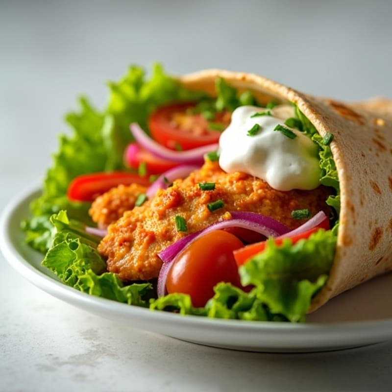 Buffalo Chicken Wrap with Fresh Crunchy Veggies