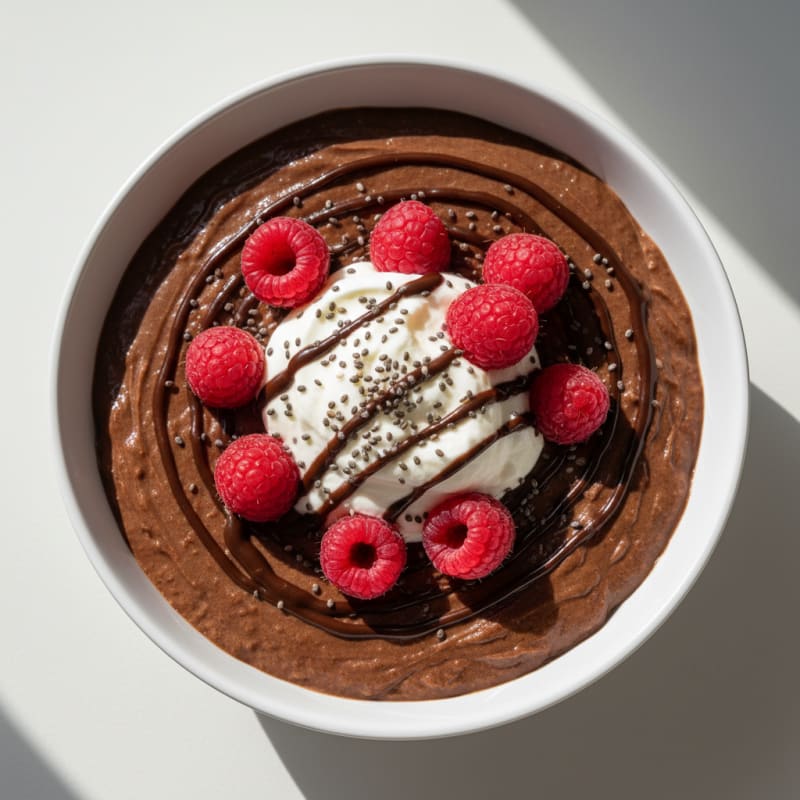 Silky Chocolate Protein Pudding with Berries