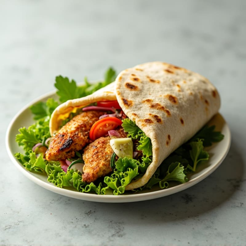 Crispy Grilled Chicken Wrap with Fresh Herbs