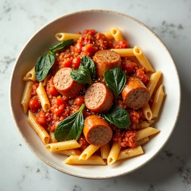 Hearty Lean Sausage Ragu with Whole Wheat Pasta