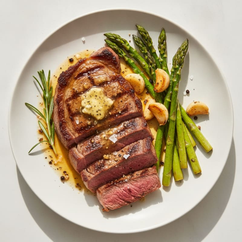 Pan-Seared Rump Steak with Garlic Butter