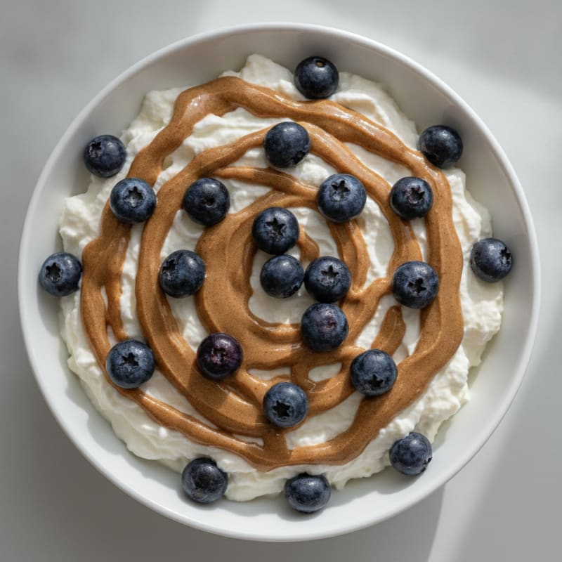 Vanilla Protein Greek Yogurt with Almond Butter and Berries