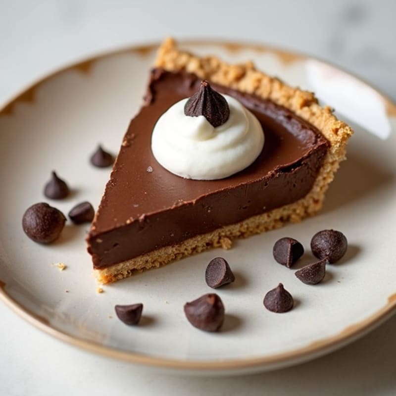 No-Bake Dark Chocolate Peanut Butter Protein Pie