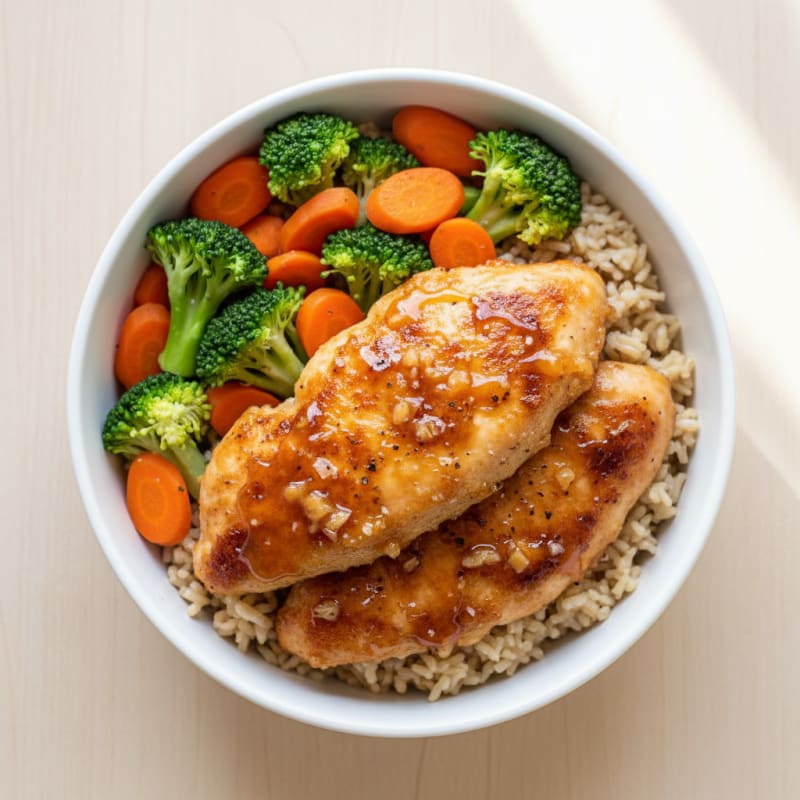 Crispy Honey-Garlic Chicken Bowls