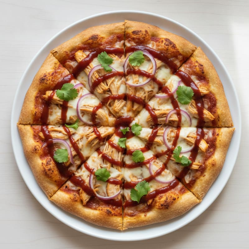 High-Protein BBQ Chicken Pizza with Red Onion