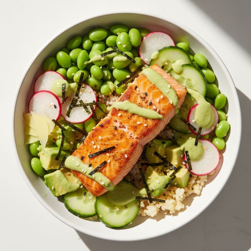 Zesty Salmon and Avocado Sushi Bowl