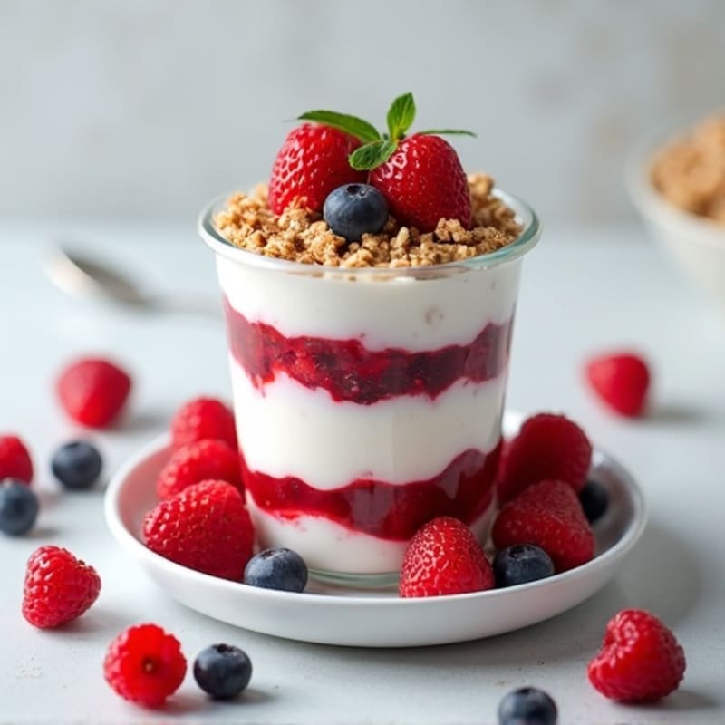Greek Yogurt Protein Parfait with Mixed Berries
