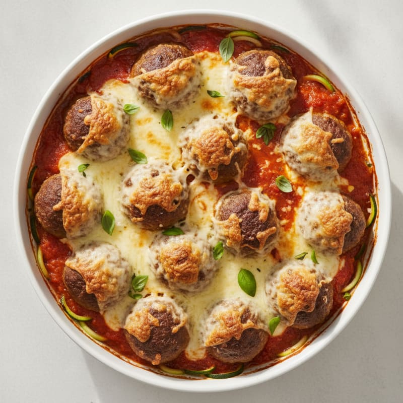 Classic Beef Meatball Marinara Bake