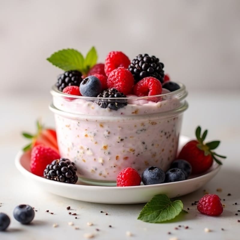 Creamy Berry Chia Overnight Oats