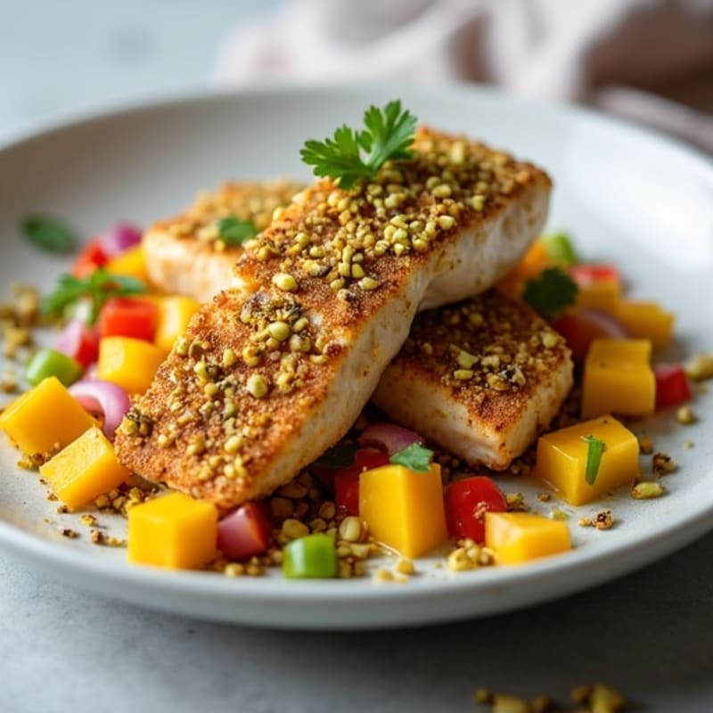 Crispy Pistachio-Crusted Mahi Mahi with Mango Salsa