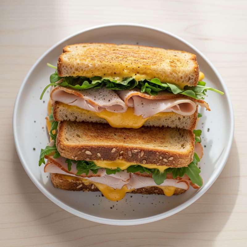 Golden Triple-Decker Grilled Cheese