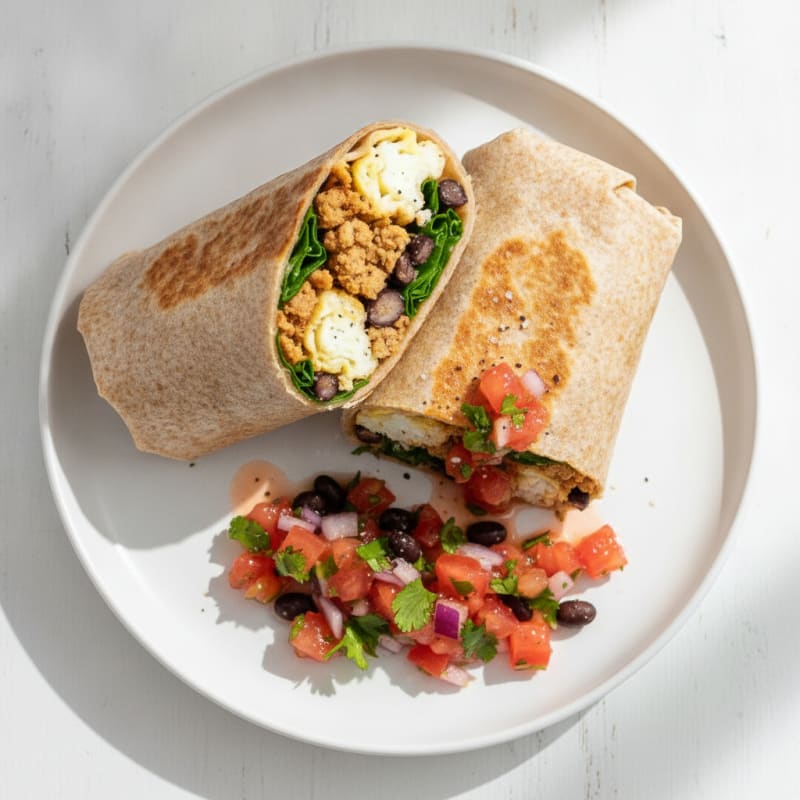 Loaded Breakfast Burrito with Salsa Fresca