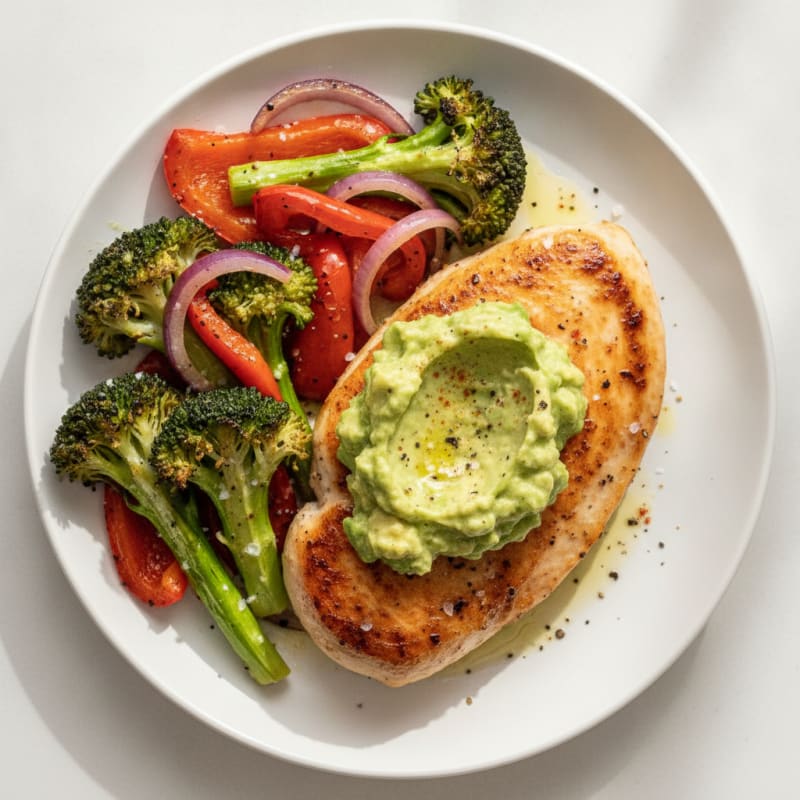 Avocado Chicken with Roasted Vegetables