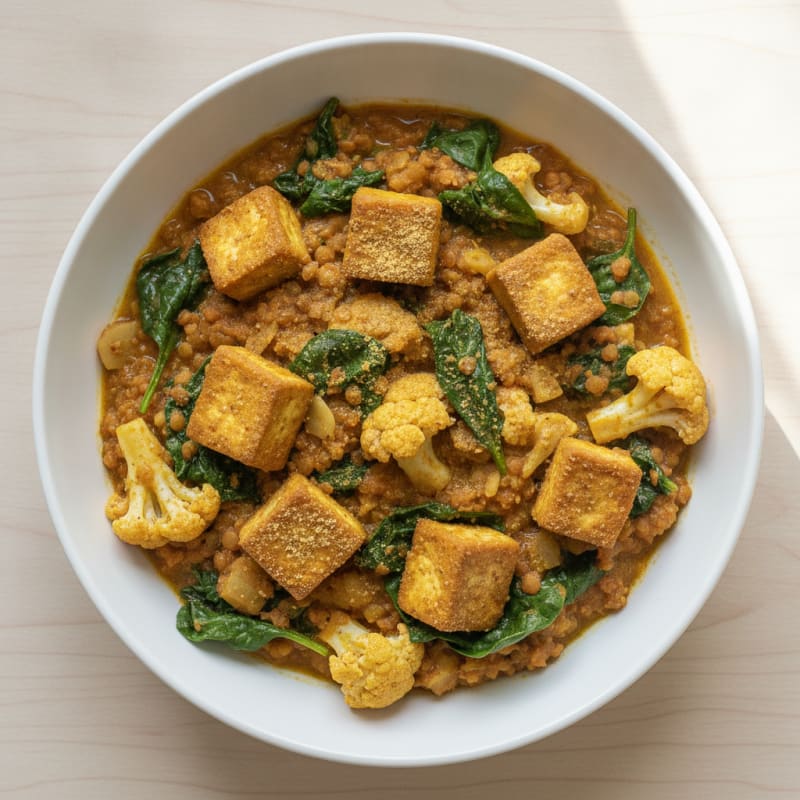 Lentil and Vegetable Curry Bowl