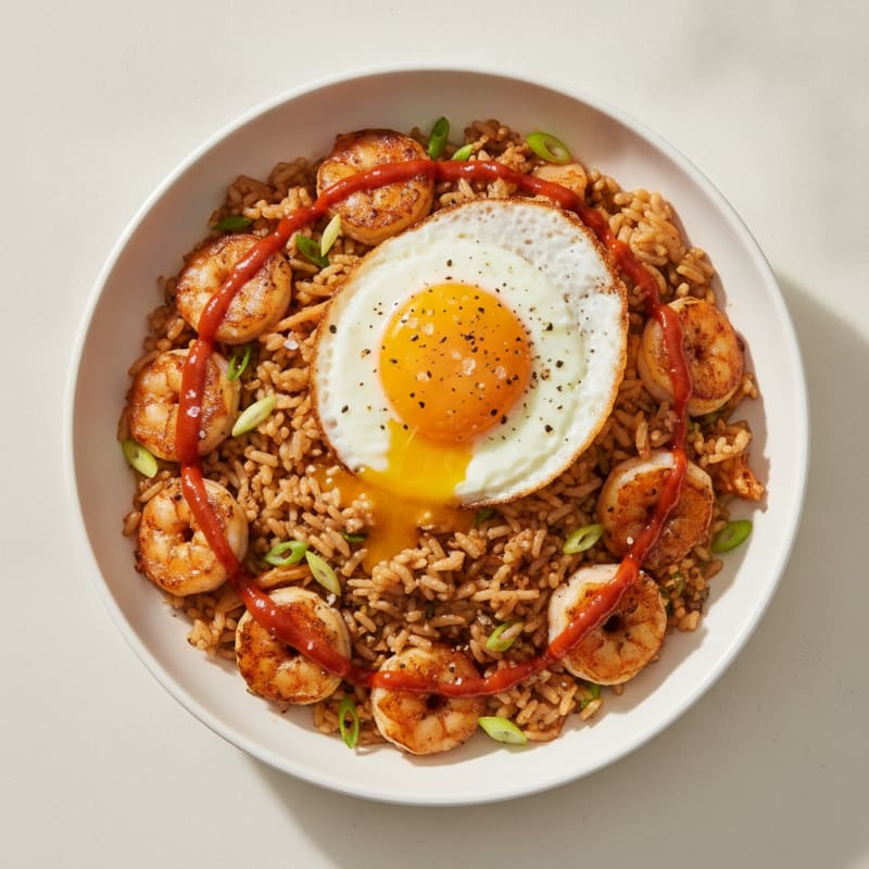 Kimchi Fried Rice with Fried Egg