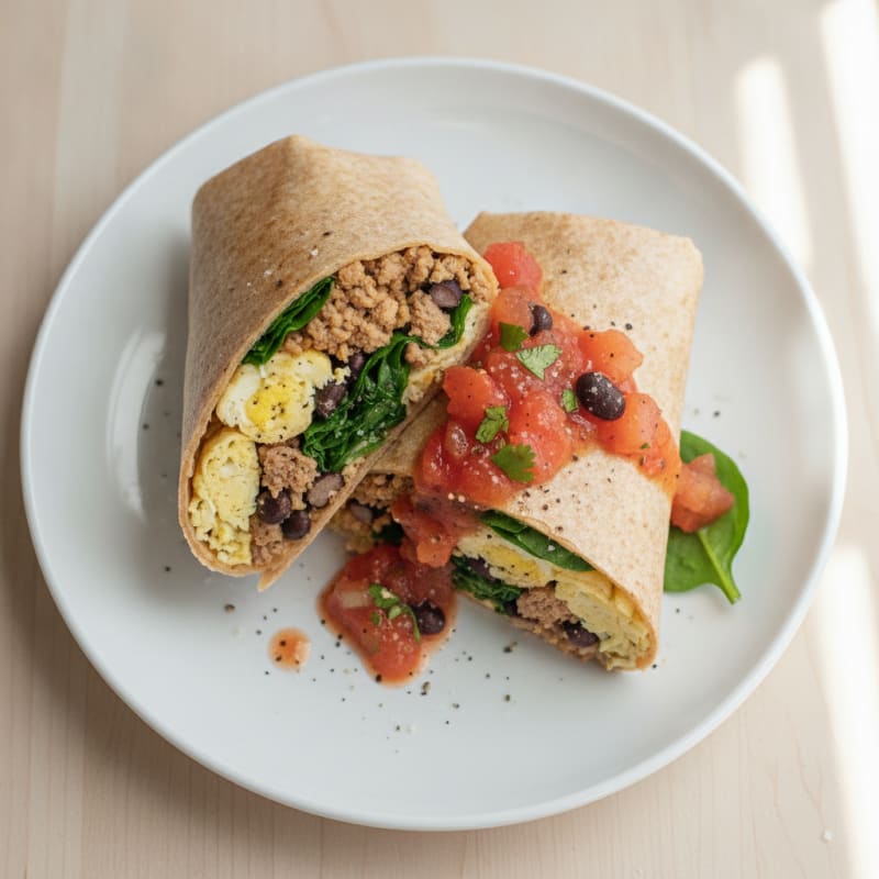 Loaded Breakfast Burrito with Salsa